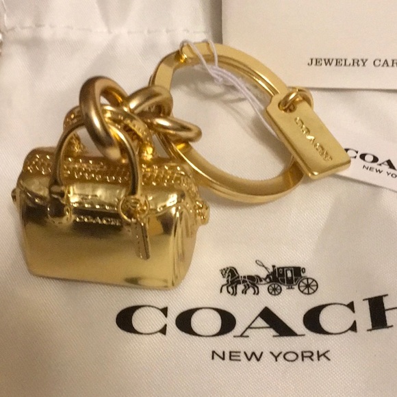 🔥👜Coach Rogue Gold Bag Keychain Charm Fob NWT! FIRM PRICE 🎁🔥🔥🔥 - Picture 4 of 6